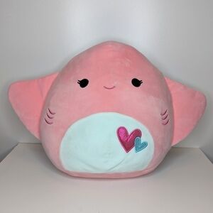 Saxa the Stingray Squishmallows Valentine pink hearts confetti  12"